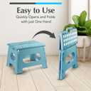 Handy Laundry Folding Lightweight Step Stool - Sturdy Enough to Support Adults and Safe Enough for Kids - Opens Easy with One Flip - Great for Kitchen, Bathroom or Bedroom (Teal - 9 Inch)