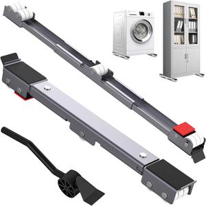 Appliance Rollers Heavy Duty,Max 36inch Extendable Appliance Sliders Anti-Slip with Lifter Lever Tool,Easily Move Washer,Dryer Machines,Furniture, Refrigerators Base Stand