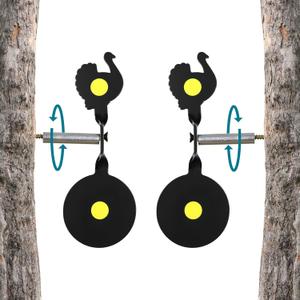 2-Pack Spinner Shooting Targets Auto Reset Steel Resetting Gun Target Heavy Metal Steel Spinning Target for Shooting