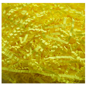 JINZOFLY Crinkle Cut Paper Shred Filler, Shredded Paper for Gift Box, Crinkle Paper Cut Paper Easter Grass Tissue Paper for Gift Wrapping & Basket Filling (Yellow)