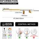 47.2inch Modern LED Ceiling Light 60w Gold Linear Ceiling Lights | With 2 Spotlights With Remote Control Adjustable Light 3000K/4500k/6000K for Living room Kitchens Bedroom Dining rooms Office