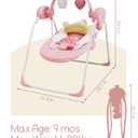 Baby Swings for Infants, Baby Girl Swing for Newborn, Portable Infant Swing with Music, Adaptable Speed, Timing, Soft Cushion, 0-9 Months 20 lbs(Pink)