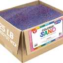 Hygloss 1 Box Colored Sand for Crafts, 25 lb, Patriotic Mix, 25-Pound
