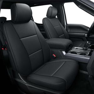 AOMSAZTO Seat Covers for Ford F150 XL XLT: 2015-2026 SuperCrew & F250 F350 F450 2017-2026 Super Duty Crew Cab XL XLT, Custom Fit Full Set Faux Leather Black