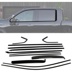 Stainless Steel Window Trim Chrome Delete for Silverado 2500HD 3500HD Crew Cab 2020-2026 Black Window Trim Blackout Kit