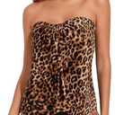 Tempt Me Two Piece Tankini Bathing Suits for Women Halter Bandeau Swim Top with Bottom Flyaway Tummy Control Swimsuit 18W