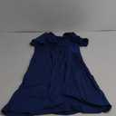 Acelitt Womens Casual Summer Twist Front V Neck Short Sleeve Mini Dress, S (Dark Blue)