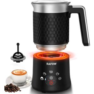 Milk Frother and Steamer - 5 In 1 Milk Frother Electric 11.8oz Automatic Milk Steamer Hot & Cold Foam Maker and Milk Warmer - Dishwasher Safe & Silent Working for Coffee,Latte,Cappuccino,Hot Chocolate