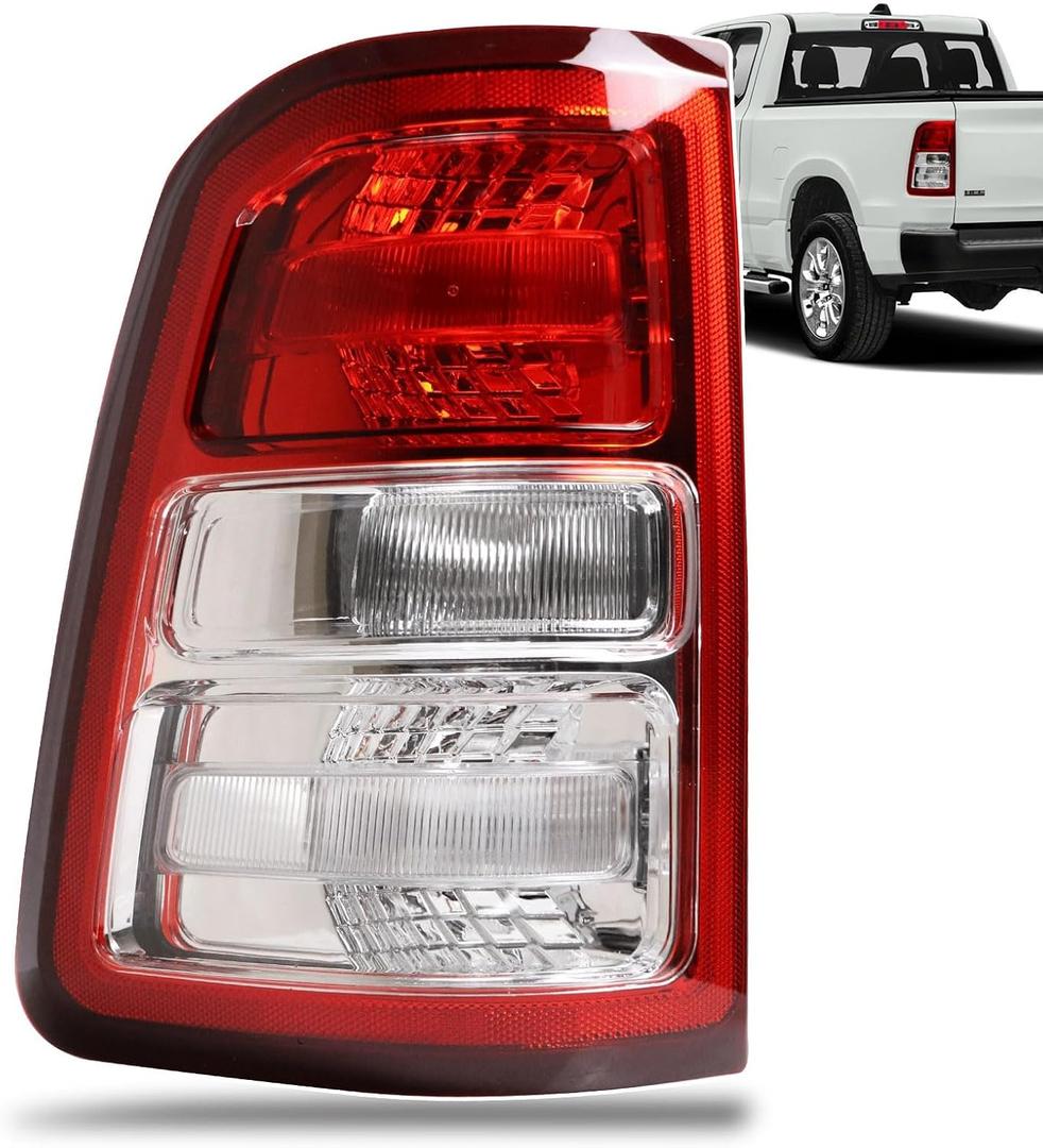 Tail Light Chrome Bezel Compatible With 2019-2023 Dodge Ram 1500 Left Driver Side Taillight Replace 55112989AE