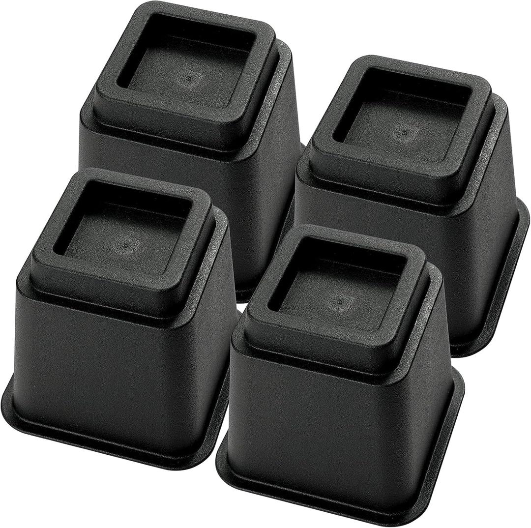 Ihomepark Bed Risers 5 Inch, Heavy Duty Square Furniture Frame Lift for Couch, Chair, Desk, Sofa and Bunk Bedpost, Set of 4