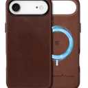 SHIELDON Leather Case for iPhone Air 6.5 Inch 2025 | Compatible with Magsafe | Magnetic Wireless Charging | Slim Fit | Shockproof | Comfort Grip | Metal Button | Camera Bump Frame - Retro Coffee
