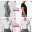 Nebility Mens Compression Shirt Shapewear V Neck Short Sleeve Body Shaper T Shirt Slimming Undershirt Workout (Black, XL)