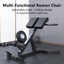 Adjustable Hyperextension Bench, Foldable Roman Chair, Back Extension Equipment, Black, Home Gym Workout, 43.1"D x 25.2"W x 40.55"H