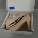 DREAM PAIRS Women's High Heel Ankle Strap Closed Toe Chunky Wedding Party Pumps Shoes, Size 7.5, Nude/ Nubuck, Angela