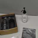 Glass Soap Dispenser with Pump, Dish and Hand Soap Dispenser for Kitchen Bathroom Set, Clear Glass Dispenser Set of 2 Pack with 18 Stickers Funnel Bamboo Tray 500ml 18oz / Each Bottle Sliver Pump