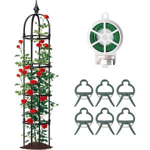 1 Pcs 6.7FT Garden Obelisk Trellis for Climbing Plants Outdoor, Rustproof Metal Plant Flower Trellises,Garden Obelisk Trellis for Indoor Outdoor Flowers Vegetable Fruits Vines Support