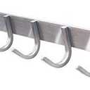 Coat Hook Rack with 8 Square Hooks - Premium Modern Wall Mounted - Ultra durable with solid steel construction, Brushed stainless steel finish, Super easy installation, Rust and water proof