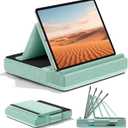 KDD Tablet Pillow Stand, Multi-Angle Viewing Ipad Holder for Lap, Bed and Desk, Foldable Soft Pad Dock with Stylus Mount Compatible with Ipad Pro 12.9, 10.5, 11, Air, Mini, Phones, Books, E-Reader