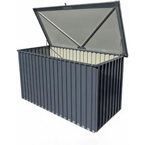 Garvee Outdoor Storage Box, 115 Gallon Waterproof Metal Storage Box, Outdoor Deck Boxes, UV Resistant Patio Storage Box with Lockable Lid for Patio Furniture Cushions, Pillows, Garden Tools, Blank