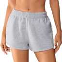 SOLY HUX Women's Summer Sweat Shorts Elastic Waist Casual Short Pants Lounge Bottoms (Medium, Light Grey)