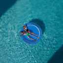 CALOBANA 10ft Heavy Duty Inflatable Water Hammock, Round Floating Ring Float Island Platform River Floats Lake Raft Tanning Pool Lounger for Adults Party, Blue