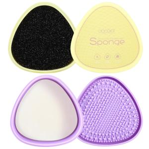 Docolor Makeup Brushes Cleaner Set Solid Soap Cleanser with Color Removal Sponge, Makeup Brush Cleaner Mat Brushes Shampoo for Cleaning Makeup Sponges, Brushes & Applicators Vegan (coconut oil) (2 PCS)