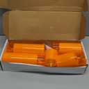 Shihanee Set of 4 Pillar Candles and Glass Cylinder Vases Clear Cylinder CandleHolders for Slim Tall Pillar Candles Wedding Centerpieces(Orange)