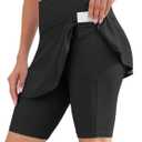 WOWENY Women's Swim Skirts Swimsuit High Waist Swimming Skorts with Shorts Bikini Bottoms with Pocket Bathing Suit Bottoms (Black, XXXL)
