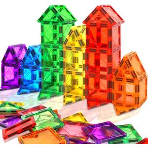 Valentines Day Gift for Kids Ages 3-5 4-8 Magnetic Tiles Building Blocks for Toddlers Creative Learning Construction Toys Gift for Kids 3 4 5 6 7+Year Old Boys Girls Christmas Birthday 34PCS