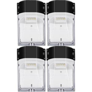 hykolity 30W LED Wall Pack Light with Photocell, 3450LM 5000K Daylight Dusk to Dawn 120V Outdoor Wall Mount Light, 150-250W MH/HPS Replacement, Waterproof Security Lighting - 4 Pack