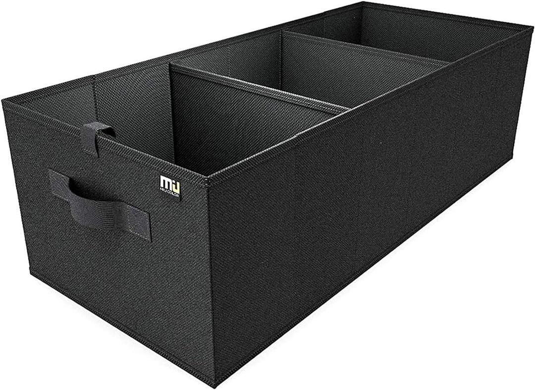 MIU COLOR Trunk Organizer for SUV, Car Organizer, Collapsible Trunk Organizer for Car, Non-Slip Bottom, Storage Organizer for Sedans, Van, Jeep, Grocery, Large 3 Compartments, Black 32"13"10.6"