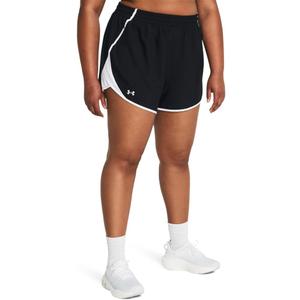 Under Armour Women's Fly by Shorts (1X, (002) Black / White / Reflective)