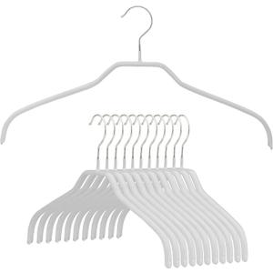 Mawa by Reston Lloyd Silhouette Series Non-Slip Space Saving Clothes Hanger for Shirts and Dresses, Style 41/F, Set of 12, White