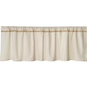 Cotton Linen Valance for Windows with Burlap Lace Trim Rustic Farmhouse 16 inch Kitchen Valance Rod Pocket Neutral Short Curtain Topper Window Treatment