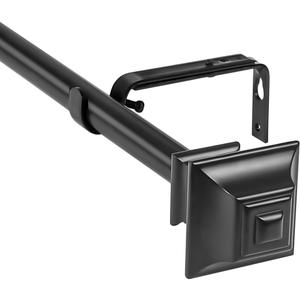 Urbanest 1-inch Diameter Pila Adjustable Single Drapery Curtain Rod, 84-inch to 120-inch, Black