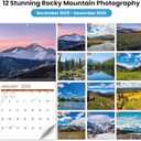 2026 Calendar, Rocky Mountain National Parks 2026 Wall Calendar Starts from January 2026, 11.6 x 24 Inches (Opened), Monthly Wall Planner Hanging with Premium Paper, Ideal for Office or Home, Giftable Present