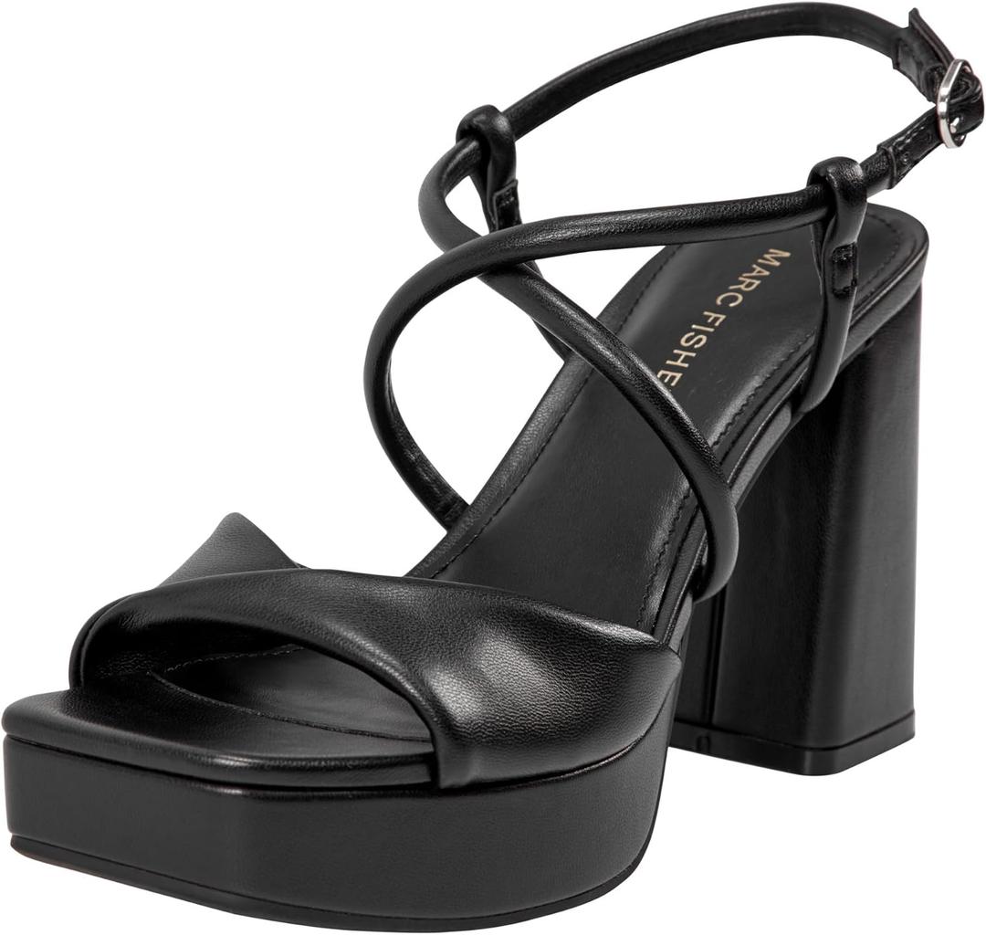 Marc Fisher Women's Glady Heeled Sandal (7, Black 001)