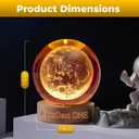 3D Moon Lamp Night Light 2.4 in. USB Sphere Light Crystal Ball Wooden Base Cool Lamps for Bedroom Teen Girl Gifts Trendy Stuff Kids Night Light Globe Light Elegant Design Home Decor (Moon)