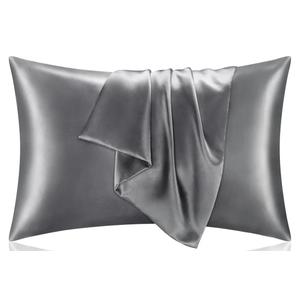 BEDELITE Satin Pillowcase for Hair and Skin, Super Soft and Cooling Similar to Silk Pillow Cases 2 Pack with Envelope Closure, Gift for Women Men(20"x26" Standard Size, Dark Grey)