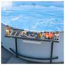 POOLCOMFT Above Ground Pool Side Bar Table, 2 in1 Poolside Drink Holder with 4 Cup Holders, Fit for Round/Oval Frame Above Ground, Portable Swim Up Bar, 47.2 x 11.8Inches