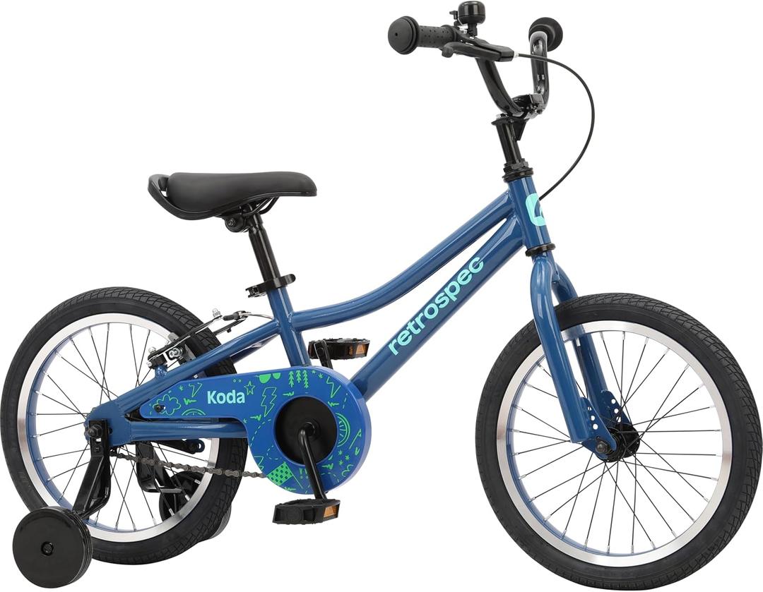Retrospec Koda Plus Kids Bike for Boys & Girls Ages 4-6 Years - 16" Children's Bicycle, Adjustable Seat & Handlebars (Blue Bolt)