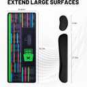 Excel Cheat Sheet Desk Pad Set  31.8"x11.8" Large 3-in-1 Excel Mouse Pad with Keyboard & Mouse Wrist Rest, Ergonomic Non-Slip Office Mat for Home & Work