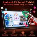 Android Tablet with Keyboard, 10 inch Android 15 Tablet with 24GB(4+20)RAM+128GB ROM(1TB Expand),8-Core, 7200mAh, 5G WiFi, Bluetooth5.0, Widevine L1, Electronics Tablets with Keyboard, Case, Stylus