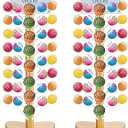AVLA 2 Pack Wood Cake Pop Stand, 48 Holes Wooden Lollipop Holder, Decorative Candy Table Display Dessert Stand for Wedding, Birthday, Parties, Anniversaries, Sturdy and Easy to Assemble