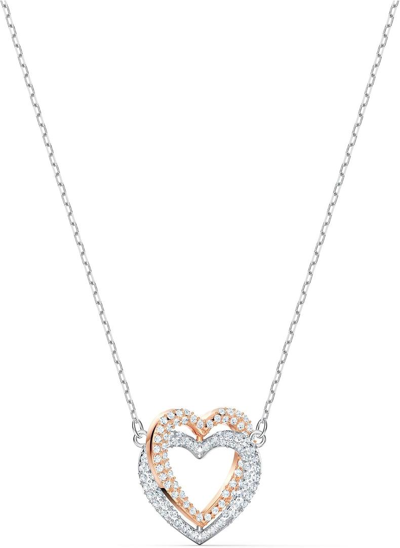 Swarovski Infinity Heart Jewelry Collection, Necklaces and Bracelets, Rose Gold & Rhodium Tone Finish, Clear Crystals