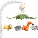 Crib Mobile, Baby Mobile with 12 Lullabies, Musical Baby Crib Mobile for Boys or Girls, Safari Animals Crib Toys Hanging, Safari Nursery Decor