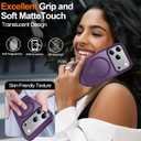 MOZOTER for iPhone 17 Pro Max Case with Kickstand,[Compatible with MagSafe] [12FT Military Grade Protection] Slim Translucent Matte Shockproof Phone Case,6.9",Purple
