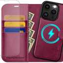 OCASE for iPhone 13 Pro Detachable Wallet Case with Card Holder, [2 in 1] PU Leather Flip Folio Case with RFID Blocking Magnetic Stand Removable Shockproof Phone Cover 6.1 Inch, Burgundy