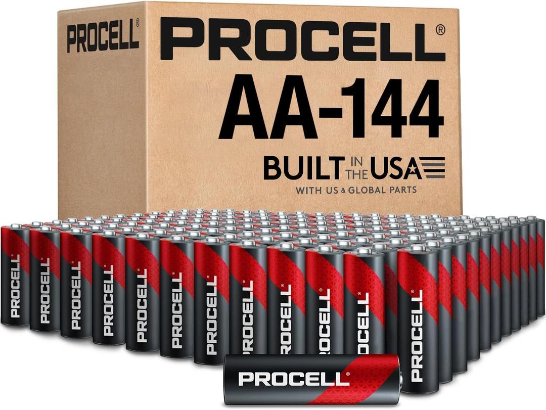 PROCELL Alkaline AA Batteries, 1.5V, Double A Battery with Long-Lasting Power, All-Purpose Industrial Batteries AA Size 144-Count Bulk Pack, Professional Power for Facility Devices