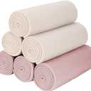 Fleece Throw Blankets Bulk Fleece Blankets Solid Wholesale Lightweight Warm Soft for Pet Bed Sofa Couch Office Wedding Gifts Travel Seasons Beige and Pink 50x60 Inches Pack of 6